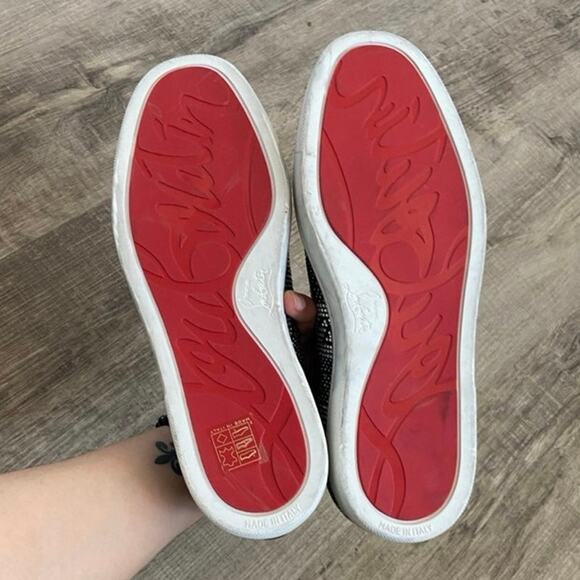 Christian Louboutin Rollerboat Studded Strass Pik Boat Shoes Size 40.5 7.5 - Picture 9 of 11